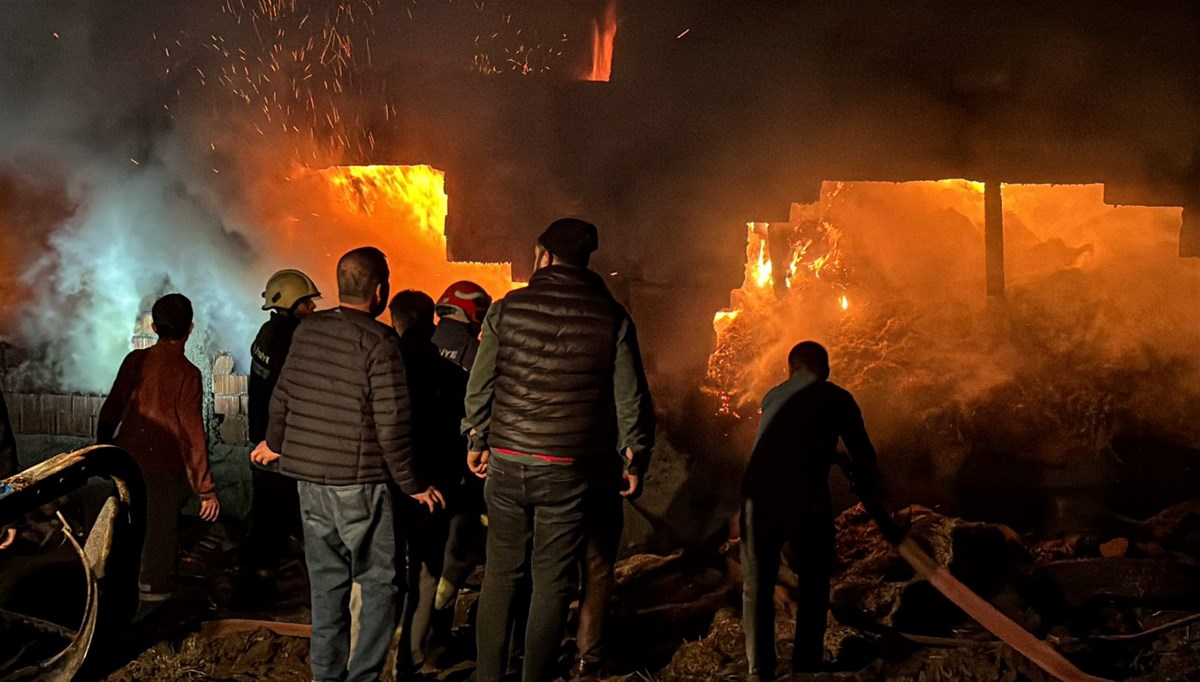 Bolu'da ahır yangını