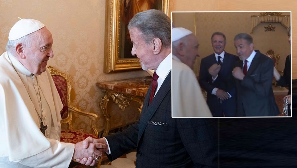 "Rocky" yıldızı Sylvester Stallone, Papa Francis ile tanıştı: Filmlerinle büyüdük!
