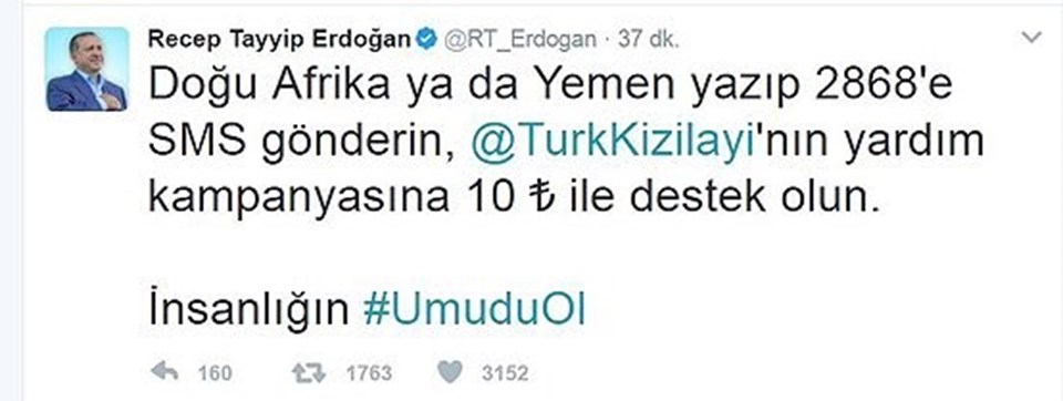 Cumhurbaşkanı Erdoğan'dan yardım kampanyası duyurusu - 1