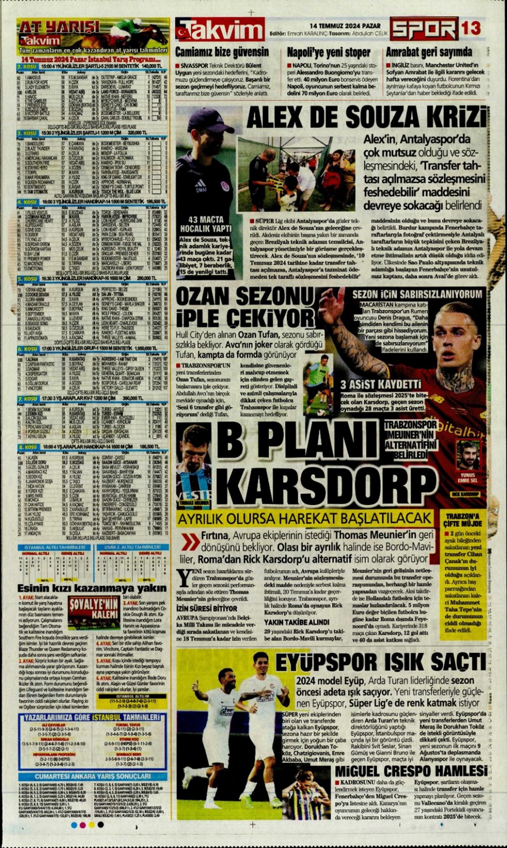 "Devlerle yarışa girdi: Hedef Felix" (14 Temmuz 2024 spor manşetleri) - 30