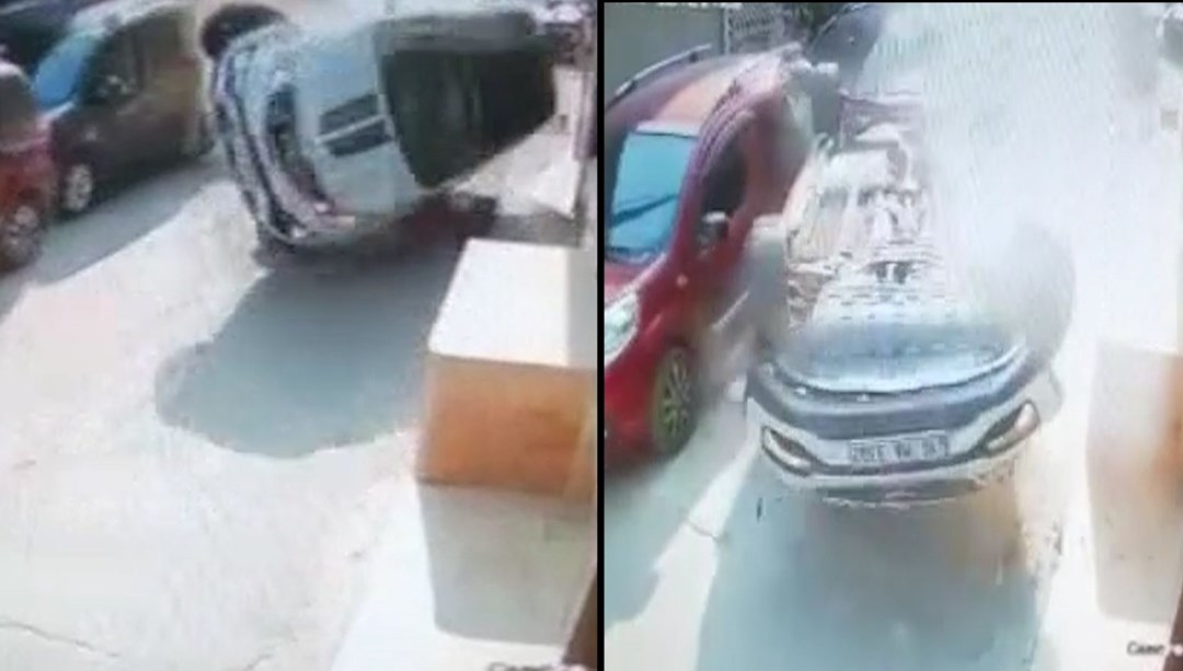 Ehliyetsiz sürücü dehşeti: Ara sokakta takla attı