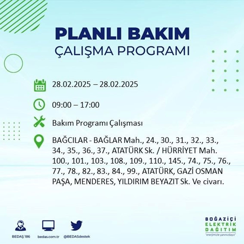 İstanbul'da Elektrikler Ne Zaman Gelecek? 21 İlçede BEDAŞ Kesinti Alarmı (28 Şubat) 85 95qSYc5djEq 2vcXudWgwA