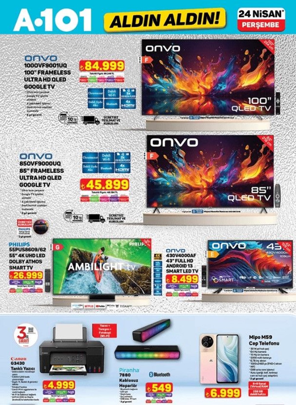 A101'de bu hafta yok yok! A101 aktüel katalog 24 Nisan: A101 marketlerde mesken gereçleri, beyaz eşya, dokuma eserleri, oyuncaklar, mobilya çeşitleri 78 9ARJIuqXD0