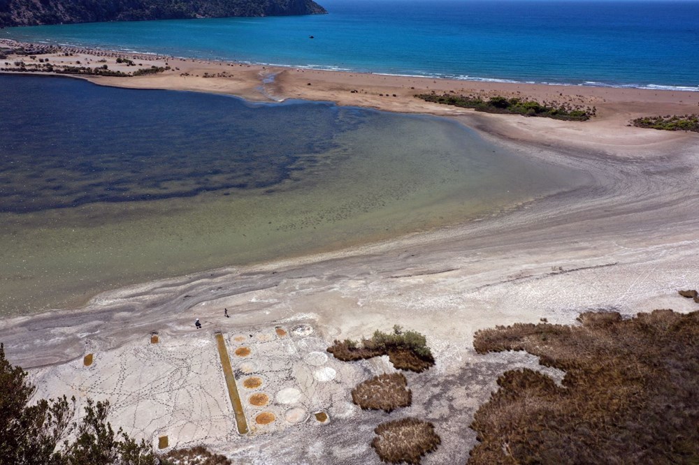 İztuzu’nda sular çekildi, 2 bin yıllık tesis ortaya çıktı - 7