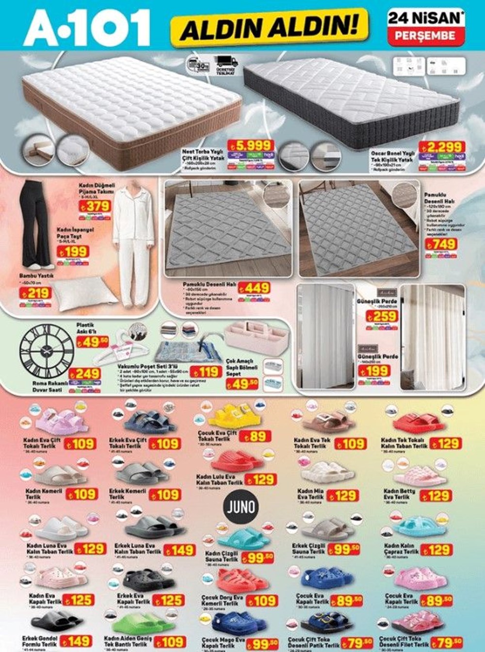 A101'de bu hafta yok yok! A101 aktüel katalog 24 Nisan: A101 marketlerde mesken gereçleri, beyaz eşya, dokuma eserleri, oyuncaklar, mobilya çeşitleri 81 9GKNOqV 5UyFPRZu6Sa2CA