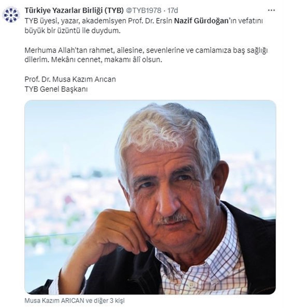 AK Parti Kurucusu Prof. Dr. Ersin Nazif Gürdoğan Vefat Etti