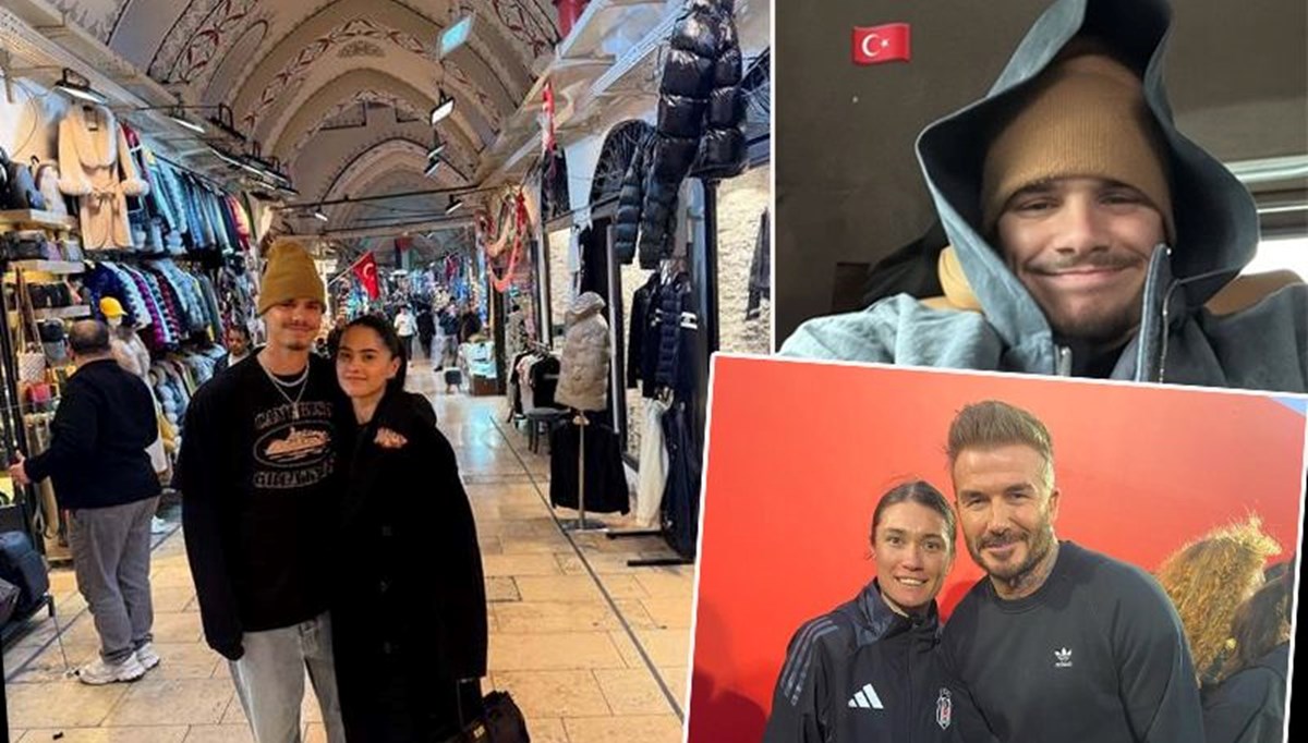 David Beckham ile oğlu Romeo Beckham İstanbul'da
