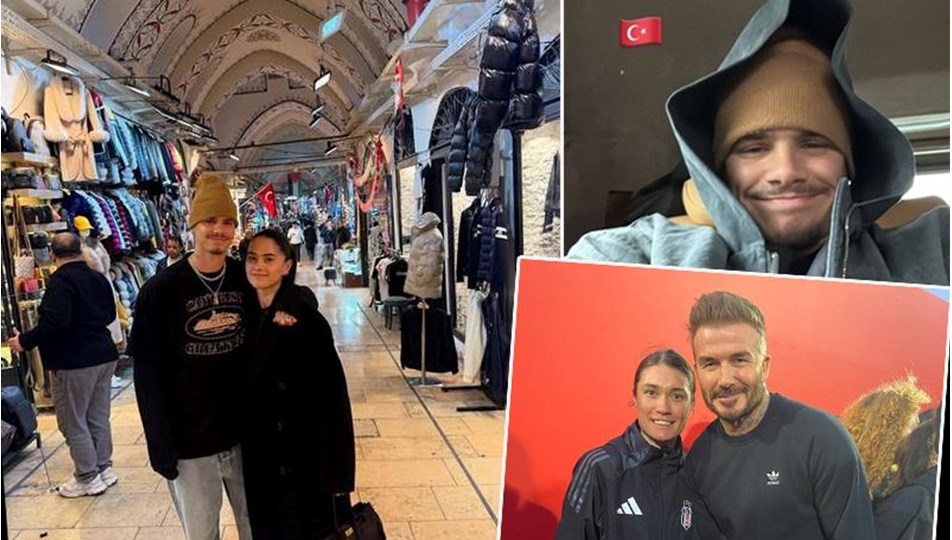David Beckham ile oğlu Romeo Beckham İstanbul'da