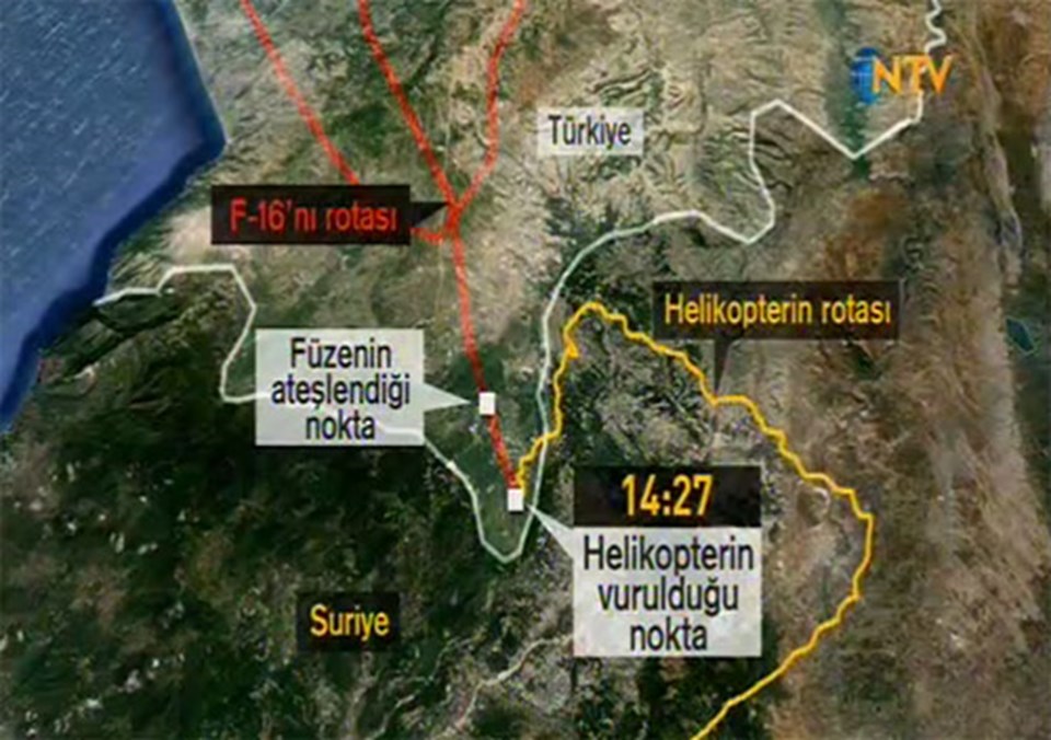 Türk jeti Suriye helikopterini vurdu - 1