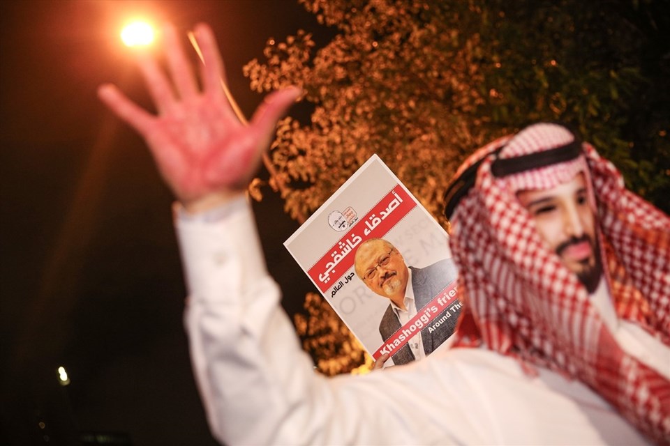 Suudi Arabistan konsolosluğu önünde Cemal Kaşıkçı protestosu - 1
