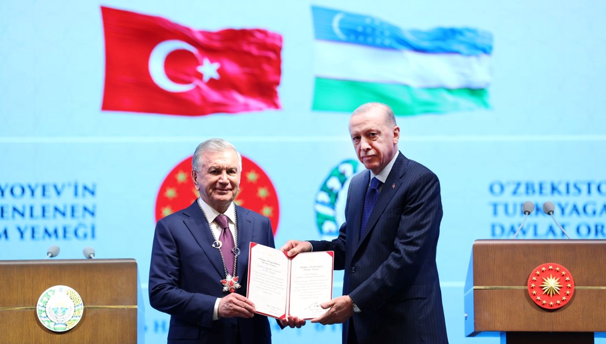 Özbekistan Cumhurbaşkanı Mirziyoyev'e Devlet Nişanı tevcih edildi