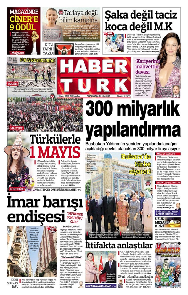 gunun gazete mansetleri 2 mayis 2018