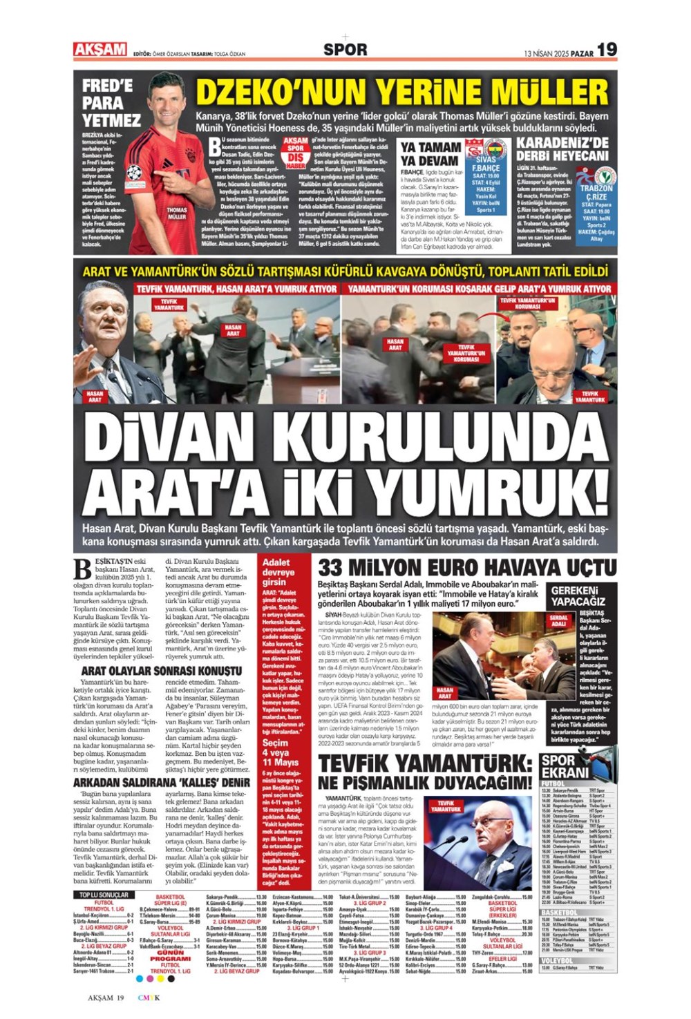 "Kartal ağır yaralı" (13 Nisan 2025 spor manşetleri) - 5