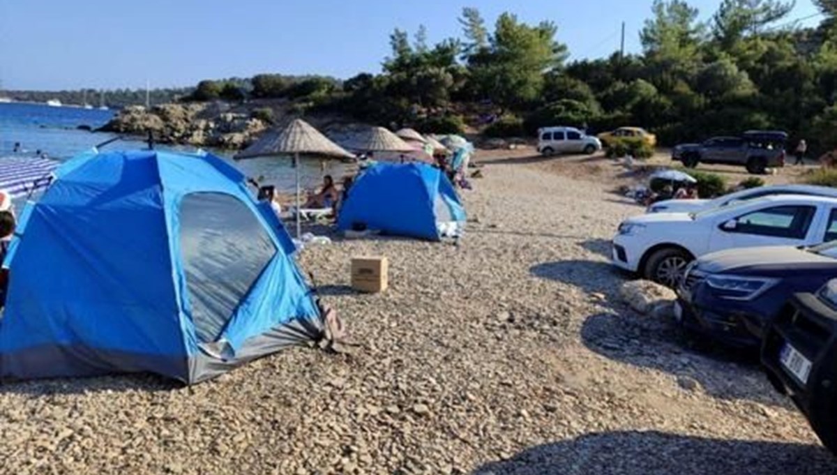 Bodrum'da karavan ve çadırlara denetim Bodrum'da karavan ve çadırlara denetim