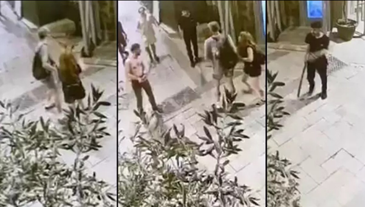 Taksim'de genç çifte çivili sopalı saldırı kamerada: Kadının kafasında şişe patlattılar Taksim'de genç çifte çivili sopalı saldırı kamerada: Kadının kafasında şişe patlattılar