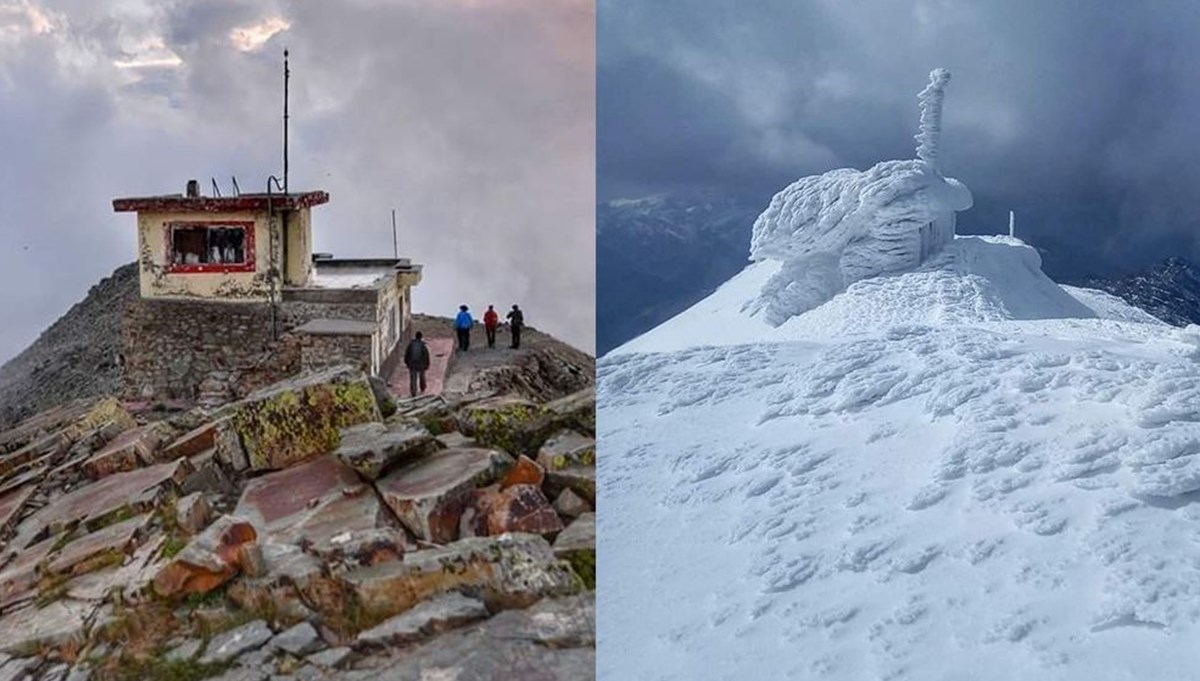 Yangın kulesi kar kulesine döndü