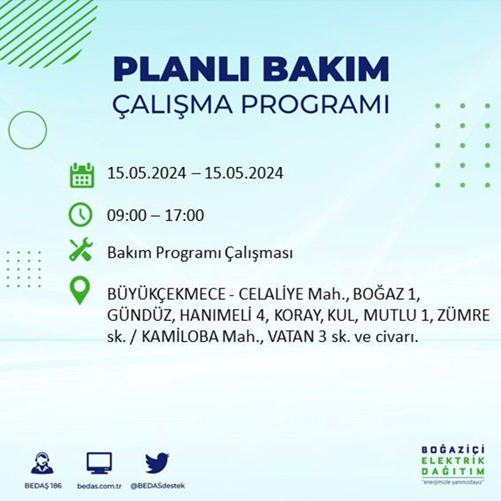 تركيا اليوم انقطاع التيار الكهربائي عن 22 منطقة بإسطنبول.. طالع الجدول انقطاع التيار الكهربائي عن 22 منطقة بإسطنبول: متى تعود الكهرباء؟ (15 مايو برنامج انقطاع BEDAŞ) - 21
