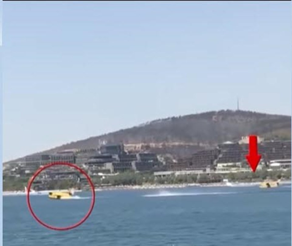 Yangına müdahalede su alan uçağı engelleyen jet ski için soruşturma - 1