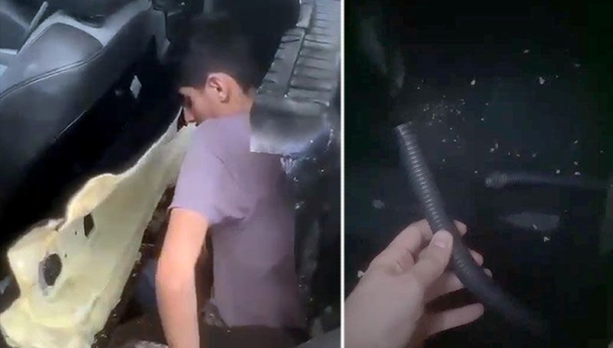 Cip koltuğunun altında hortum sistemi kurup kaçmaya çalıştılar Cip koltuğunun altında hortum sistemi kurup kaçmaya çalıştılar