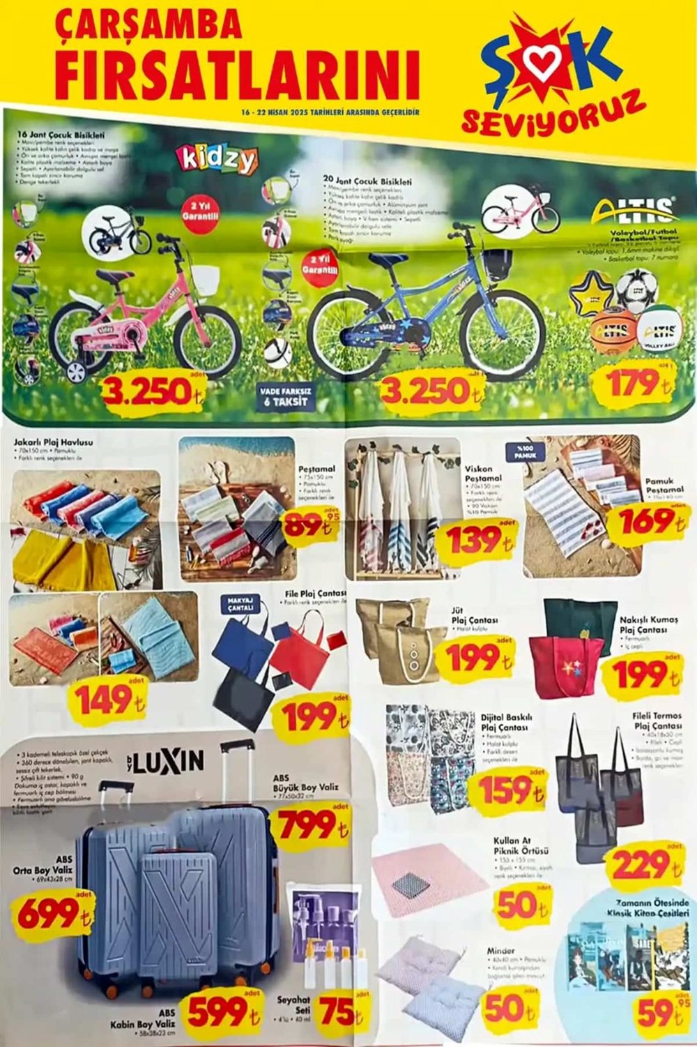 ŞOK market 16 Nisan aktüel eserler kataloğu: Kamp eserleri, valiz çeşitleri ve bisiklet geliyor 73
