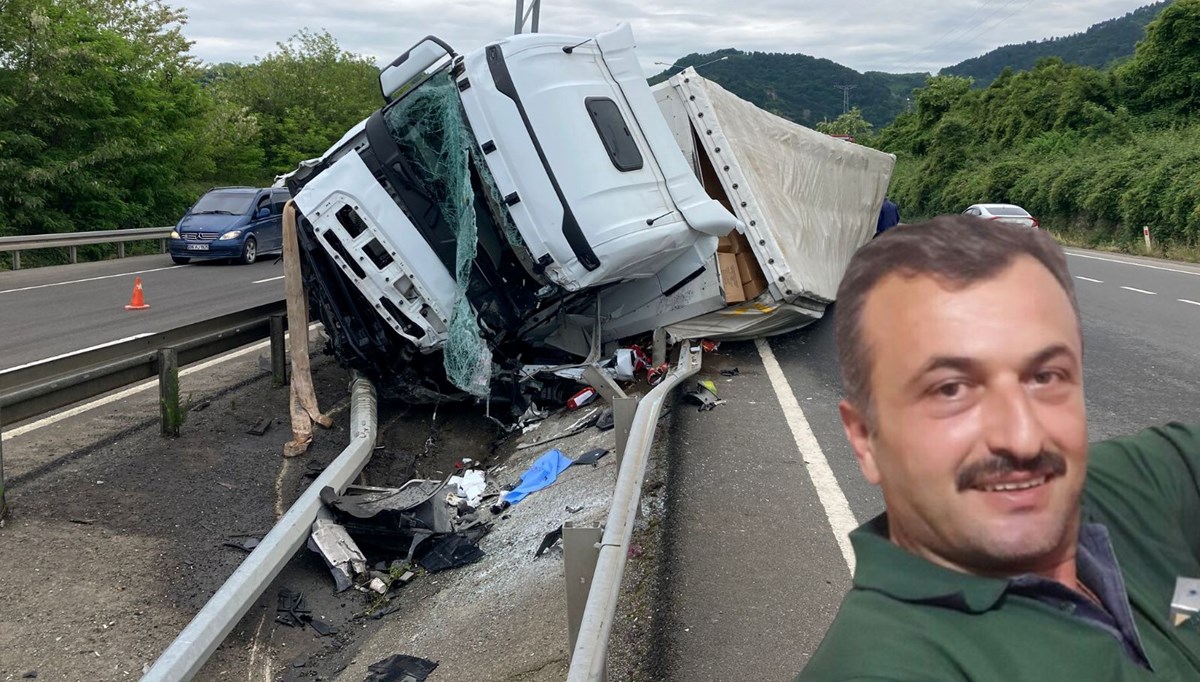 Ordu'da TIR devrildi: Şoförün sol kolu koptu