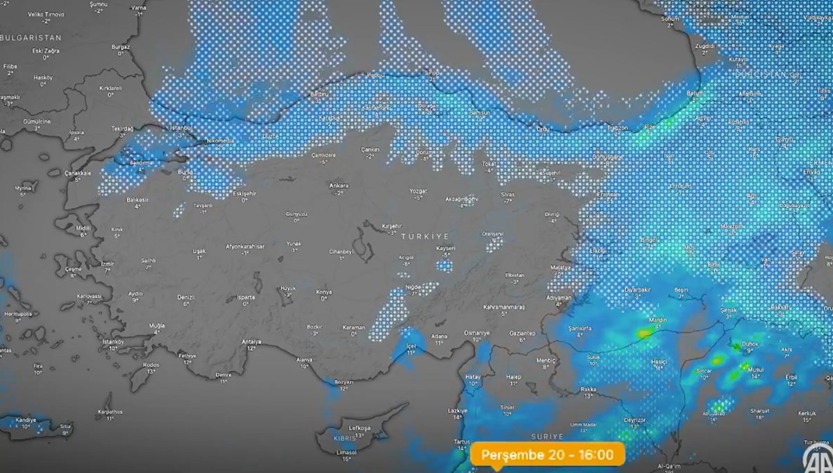 Meteorolojik harita paylaşıldı: Kar yağışı böyle başlayacak