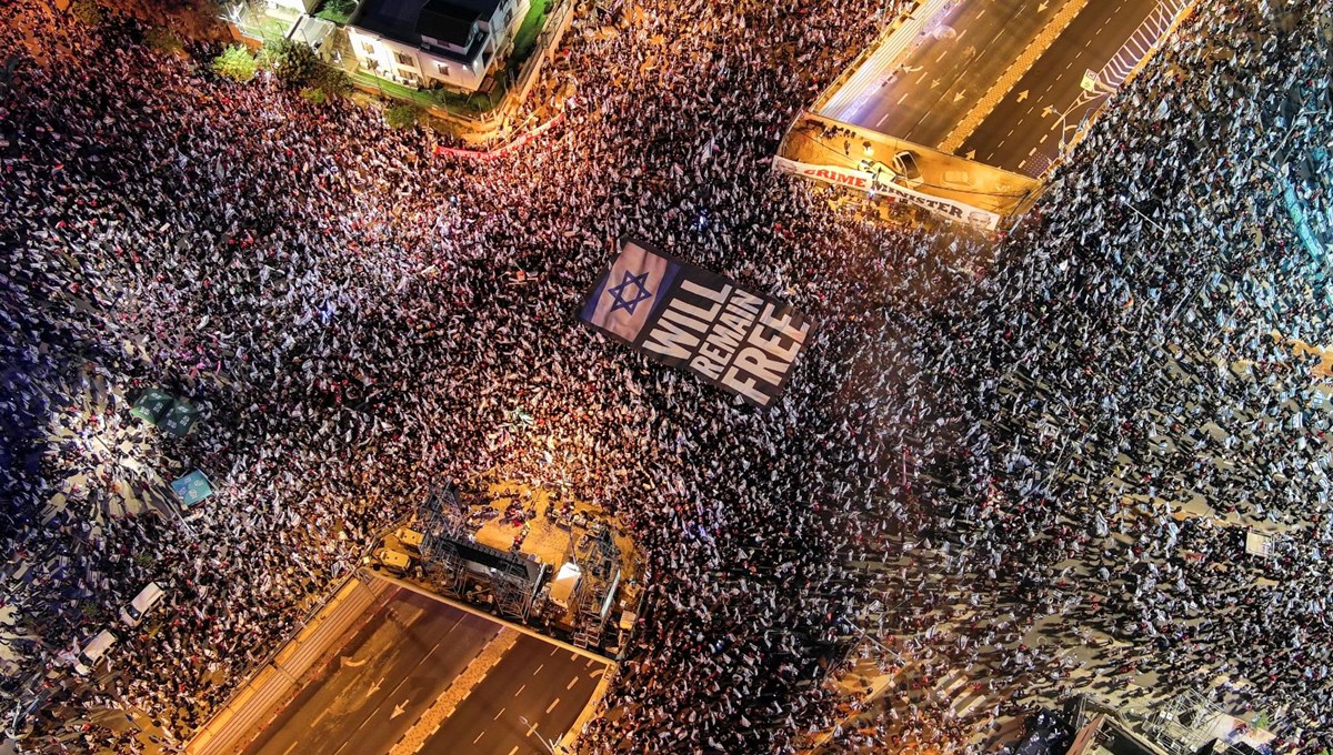 İsrail'de protestolar 15. haftada İsrail'de protestolar 15. haftada