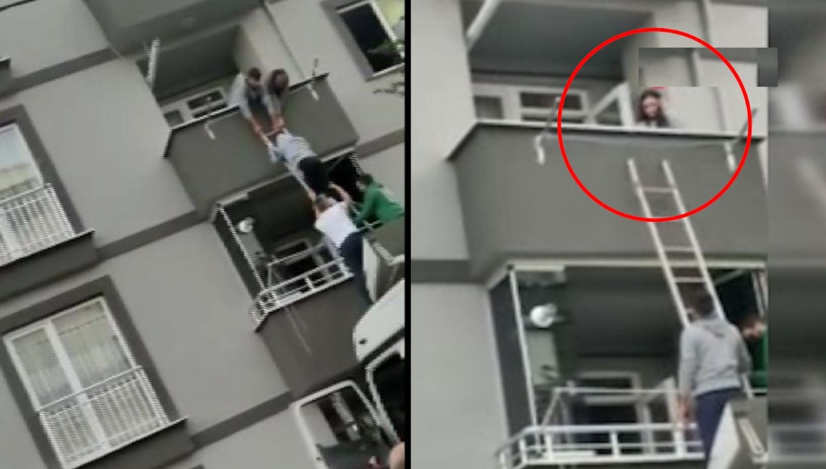 Yangında mahsur kalanları TIR’la kurtardılar