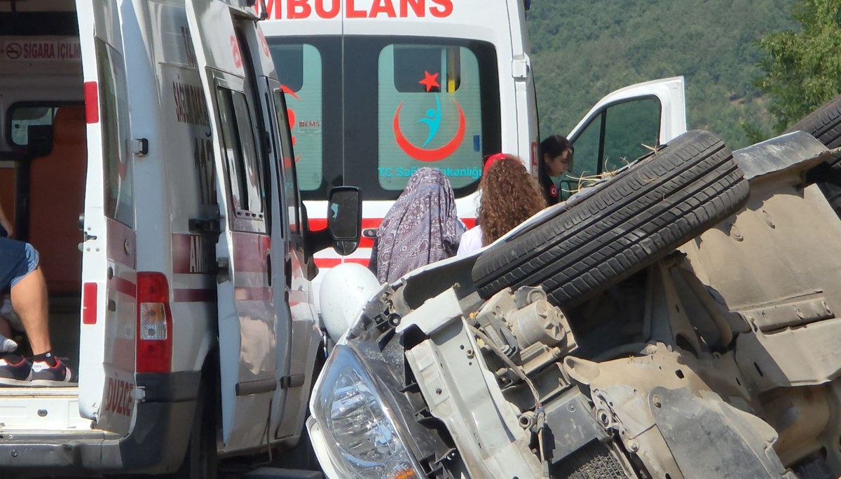 Otomobil takla attı, 4 kişi yaralandı
