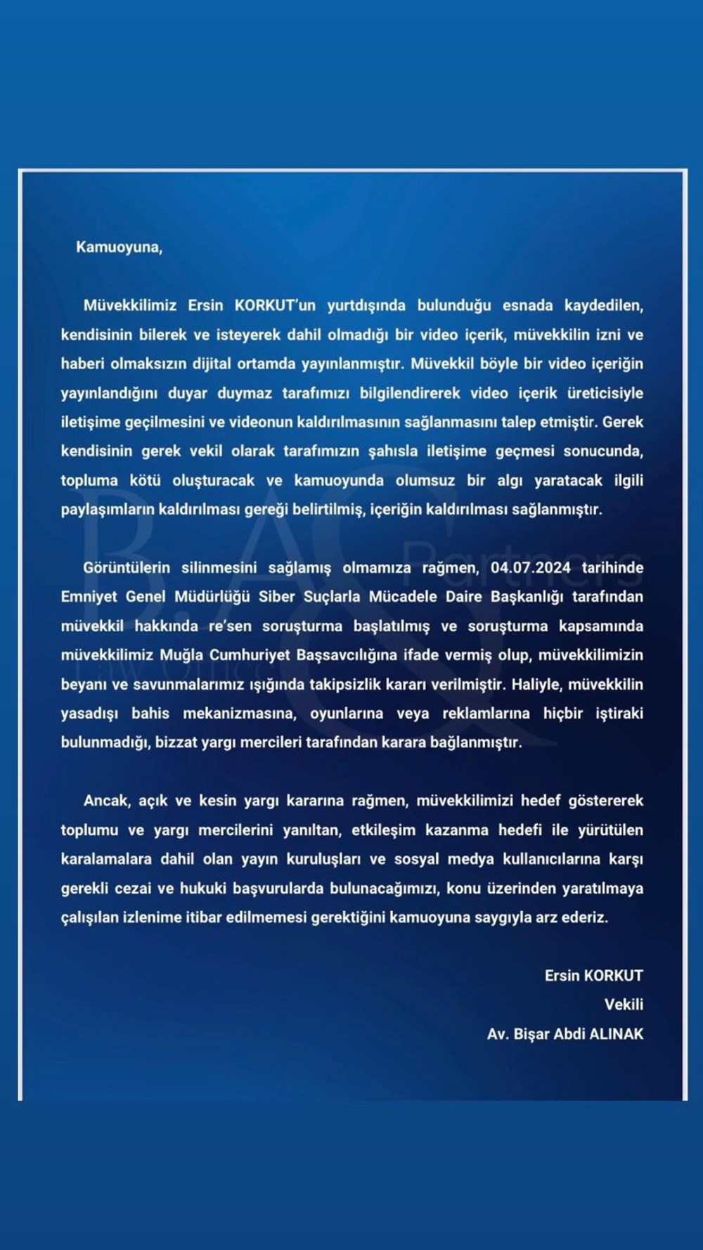 Oyuncu Ersin Korkut'tan yasa dışı bahis açıklaması - 5