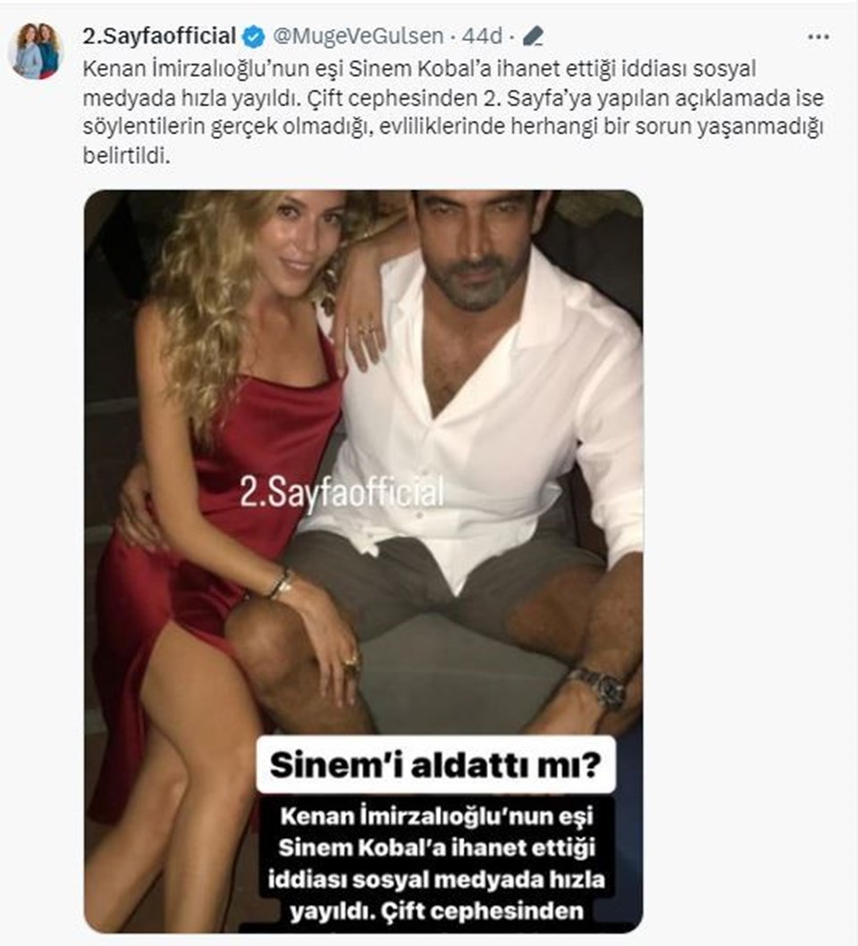 İhanet iddialarına açıklama geldi: Kenan İmirzalıoğlu Sinem Kobal'ı aldattı mı? - 1