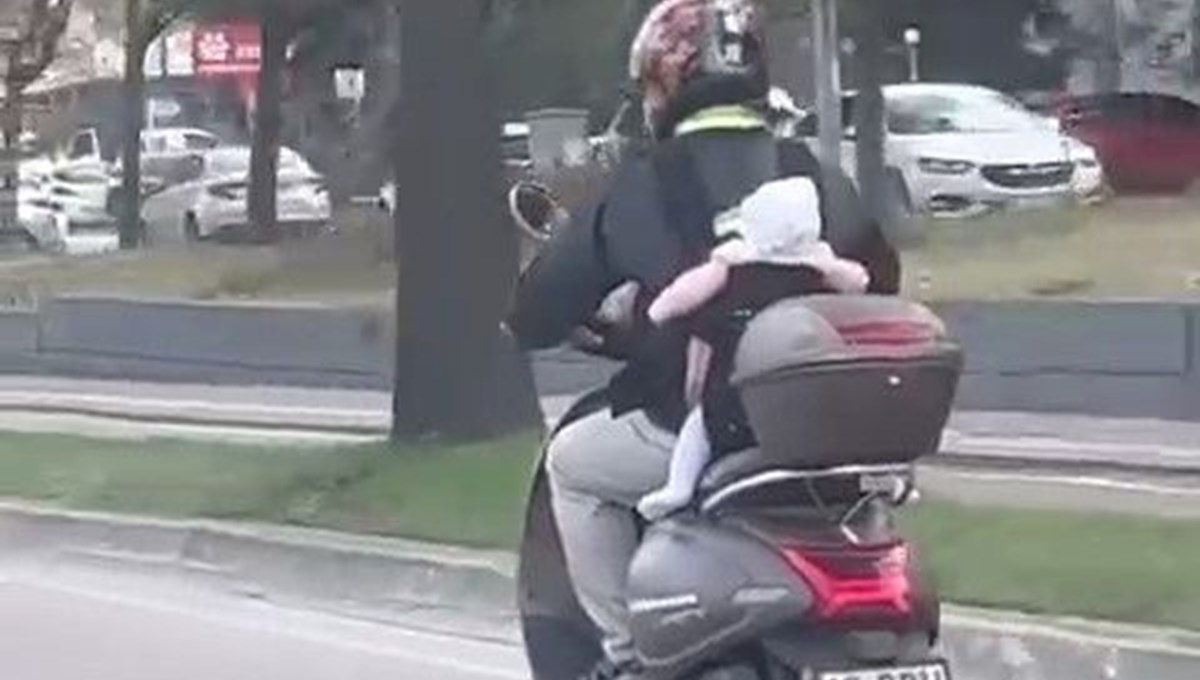 Motosiklet sürücüsünün tehlikeli yolculuğu Motosiklet sürücüsünün tehlikeli yolculuğu
