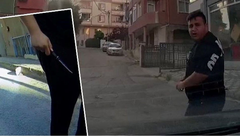 Trafikte yine aynı sahne: Ailesinin yanında bıçak çekti