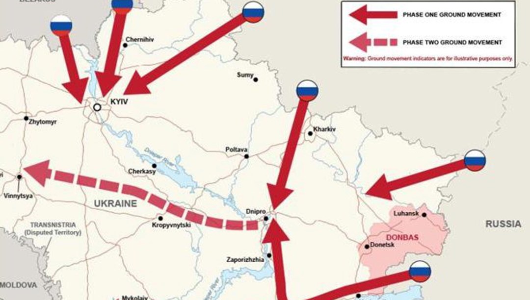 “İşgal planı” iddiası: İngiltere, Rusya’nın olası işgal haritasını yayımladı