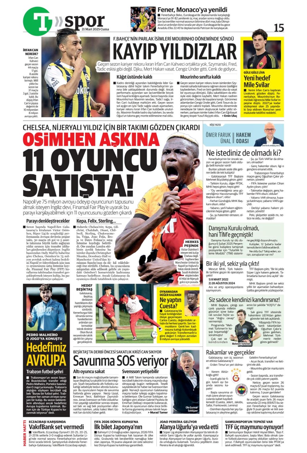 "İşte bizim çocuklar" (21 Mart 2025 spor manşetleri) - 17