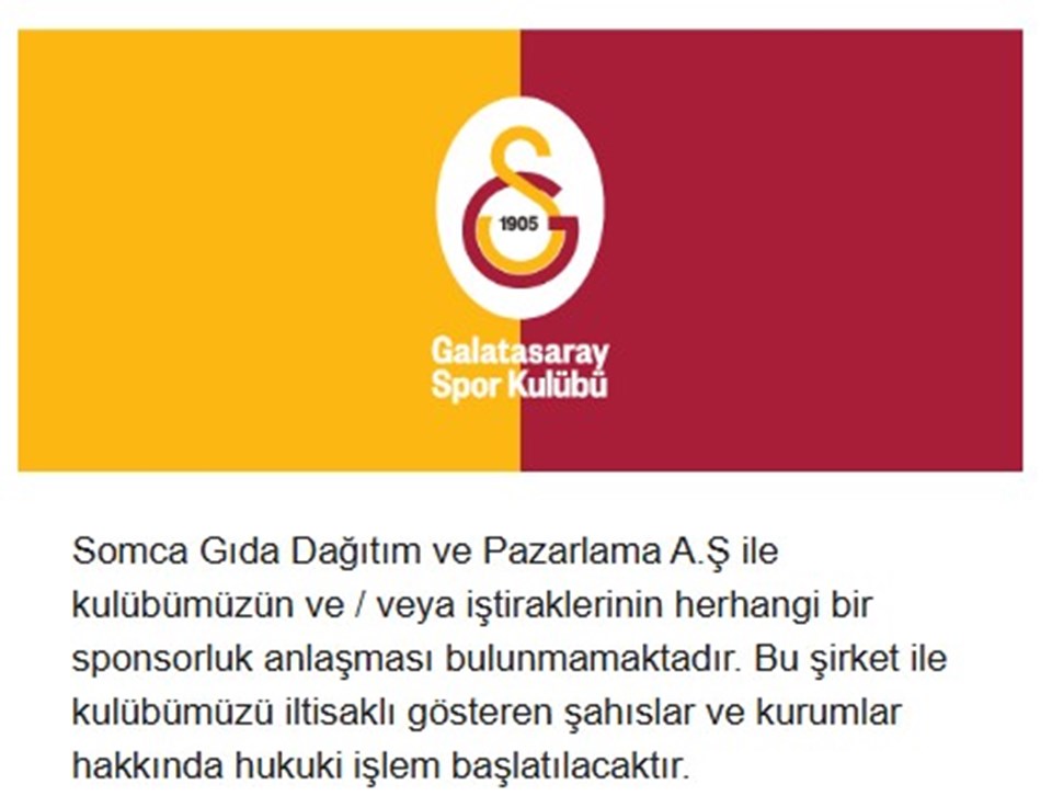 Galatasaray'dan sponsorluk açıklaması - 1