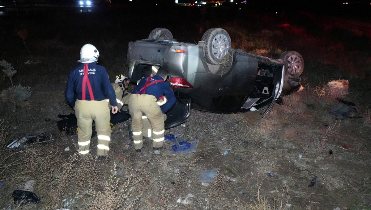 Takla atan otomobilin sürücüsü kaza sonrası ortadan kayboldu