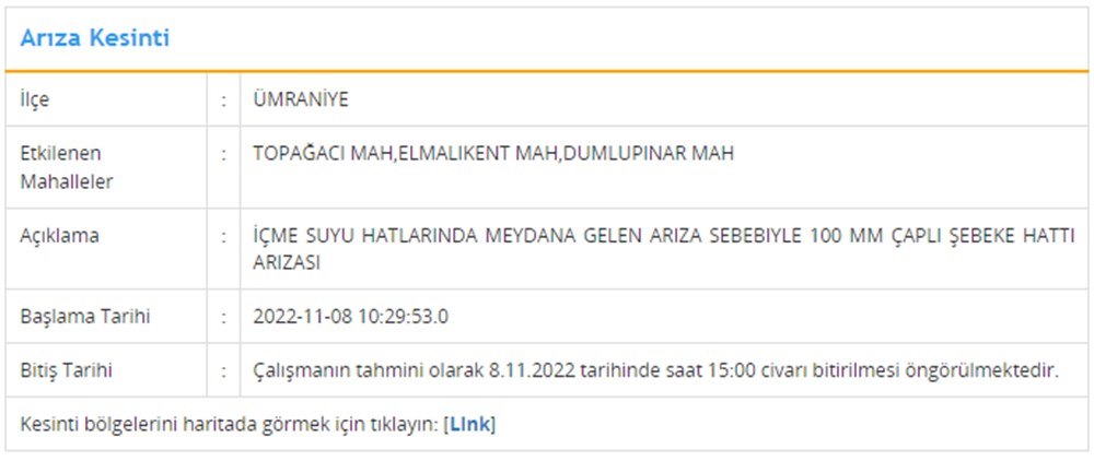 İstanbul'un 7 ilçesinde su kesintisi: 8 saat su kesintisi yaşanacak (8 Kasım İSKİ planlı su kesintisi listesi) - 7