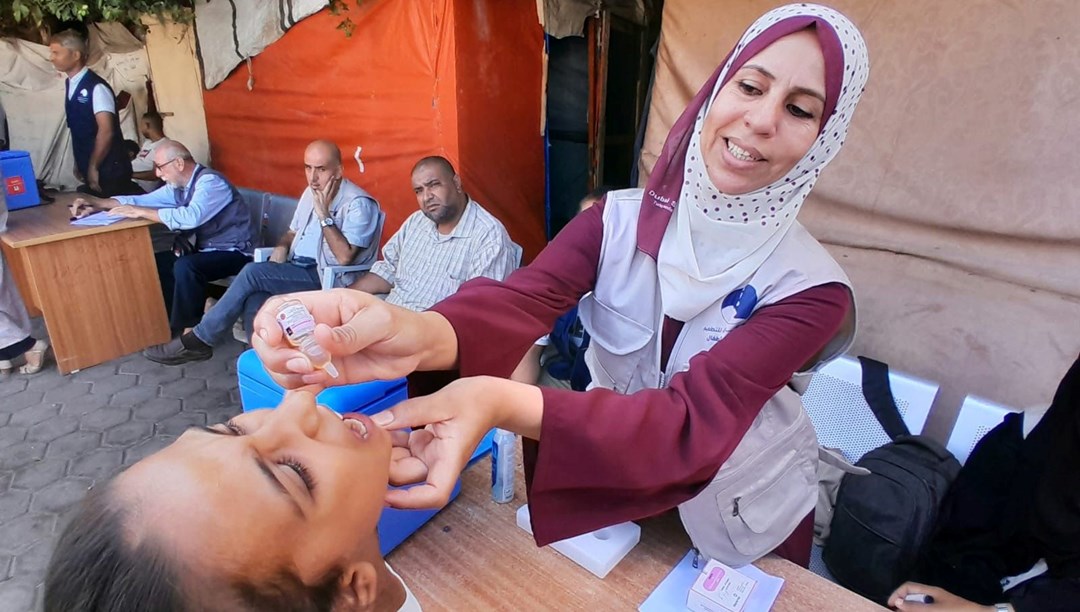 Gazze’de çocuk felci aşı kampanyası devam ediyor