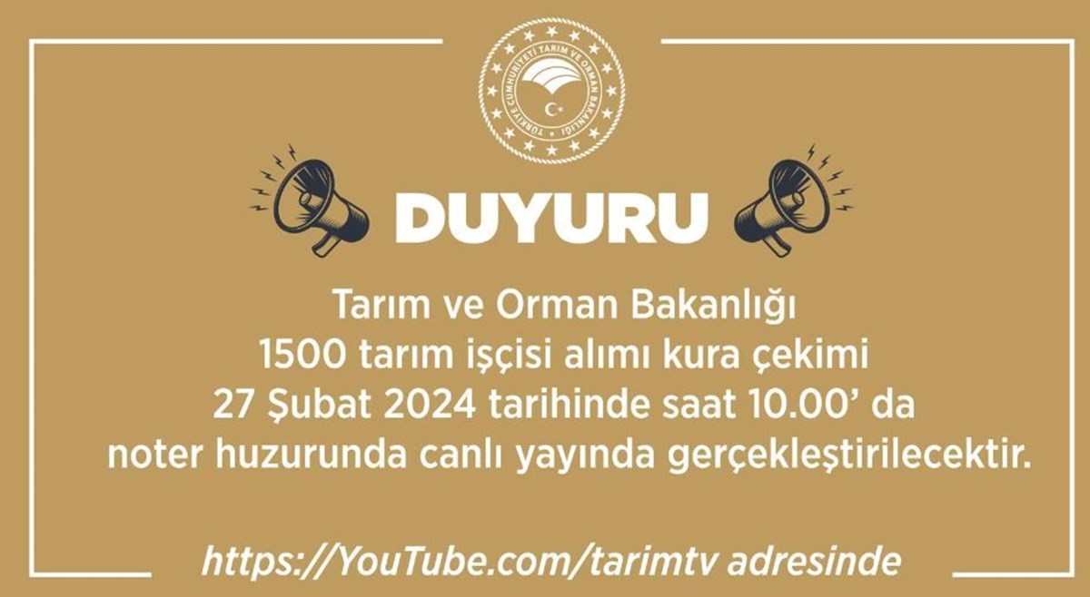 Tarım ve Orman Bakanlığı 1500 işçi alımı kura sonuçları açıklandı: Asıl ve yedek isim listesi nasıl öğrenilir?