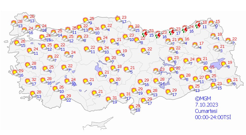 17 il için sarı ve turuncu kodlu uyarı (Bugün hava nasıl olacak?) - 15