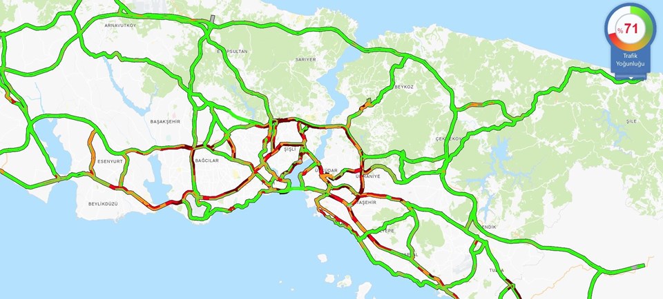 Kar etkisi: İstanbul'da trafik yoğunluğu yüzde 70'i geçti - 1
