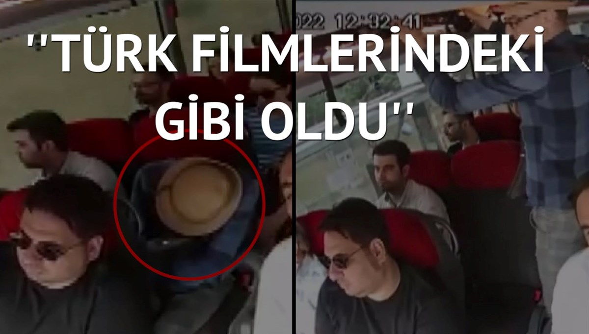 Havalimanı servis aracında film sahnelerini aratmayan hırsızlık