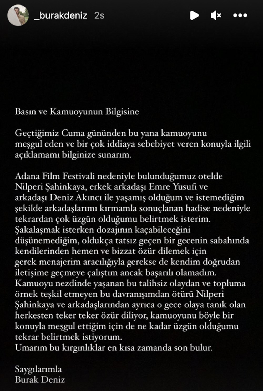 Nilperi Şahinkaya'ya küfür eden Burak Deniz özür diledi - 6