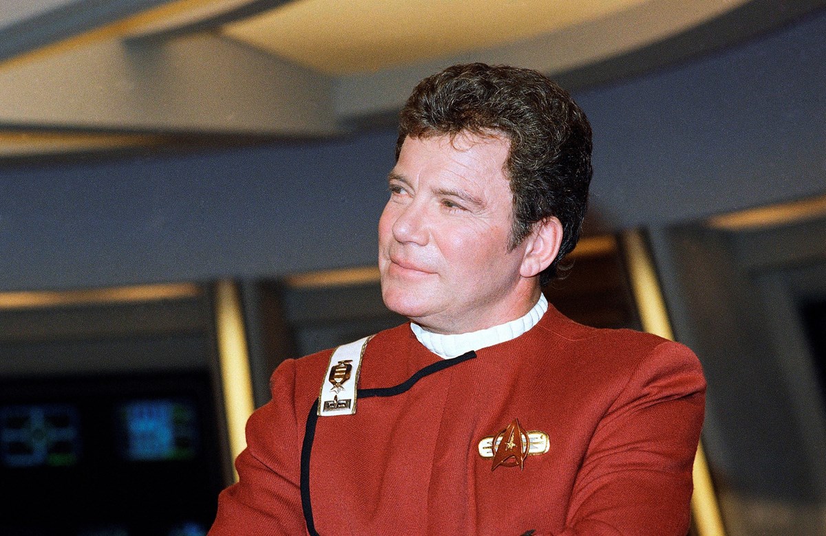 William Shatner 1988 yılında Star Trek setinde
