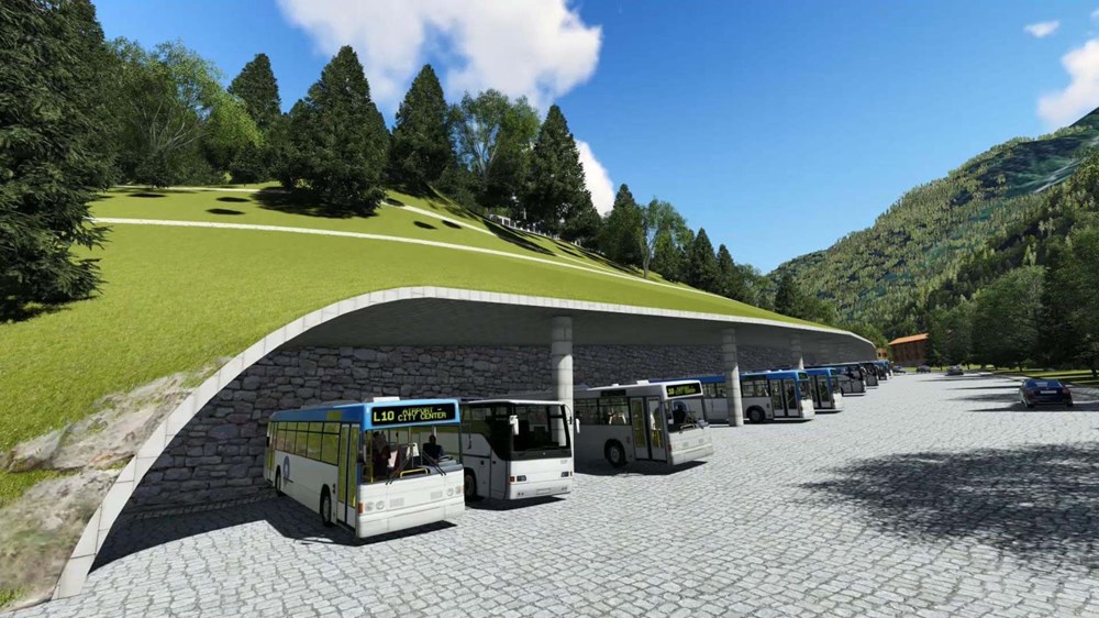 Environmental friendly parking lot inside the mountain in Ayder Plateau - 13