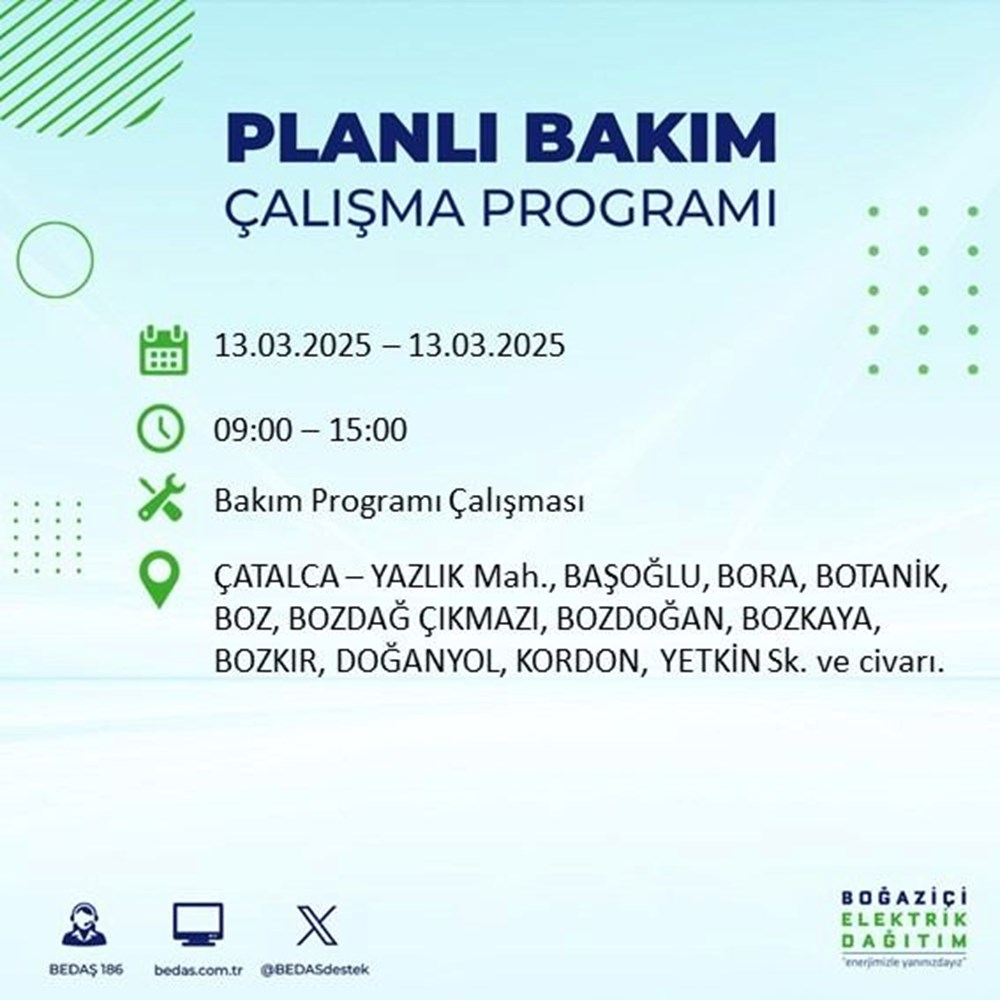 İstanbul'da Elektrikler Ne Zaman Gelecek? 19 İlçede Kesinti Alarmı (13 Mart Kesinti Haritası) 95
