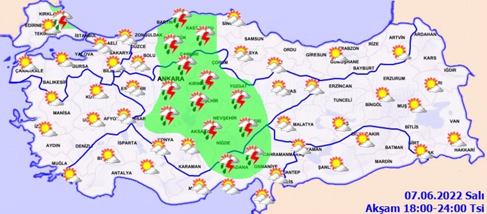 İstanbul, Ankara ve birçok il için sağanak yağış uyarısı (7 Haziran Salı hava durum raporu) - 3