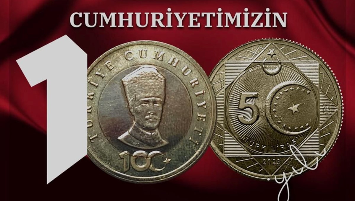 Cumhuriyet'in 100. yılına özel hatıra parası Cumhuriyet'in 100. yılına özel hatıra parası