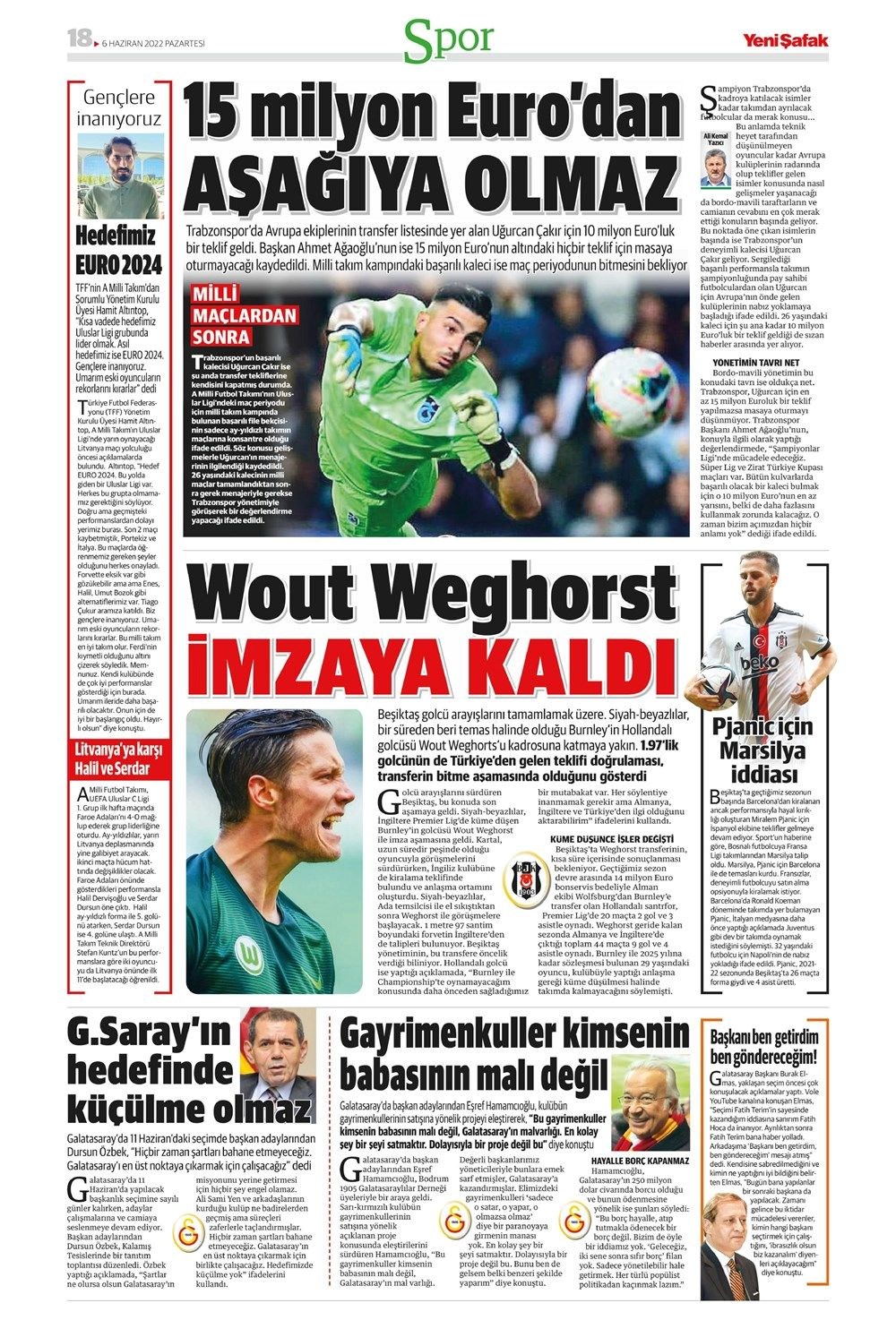 Günün spor manşetleri (6 Haziran 2022) - 28